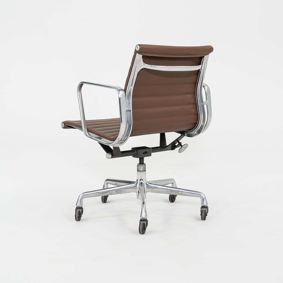 SOLD 2010s Herman Miller Eames Aluminum Management Desk Chair in Brown Leather