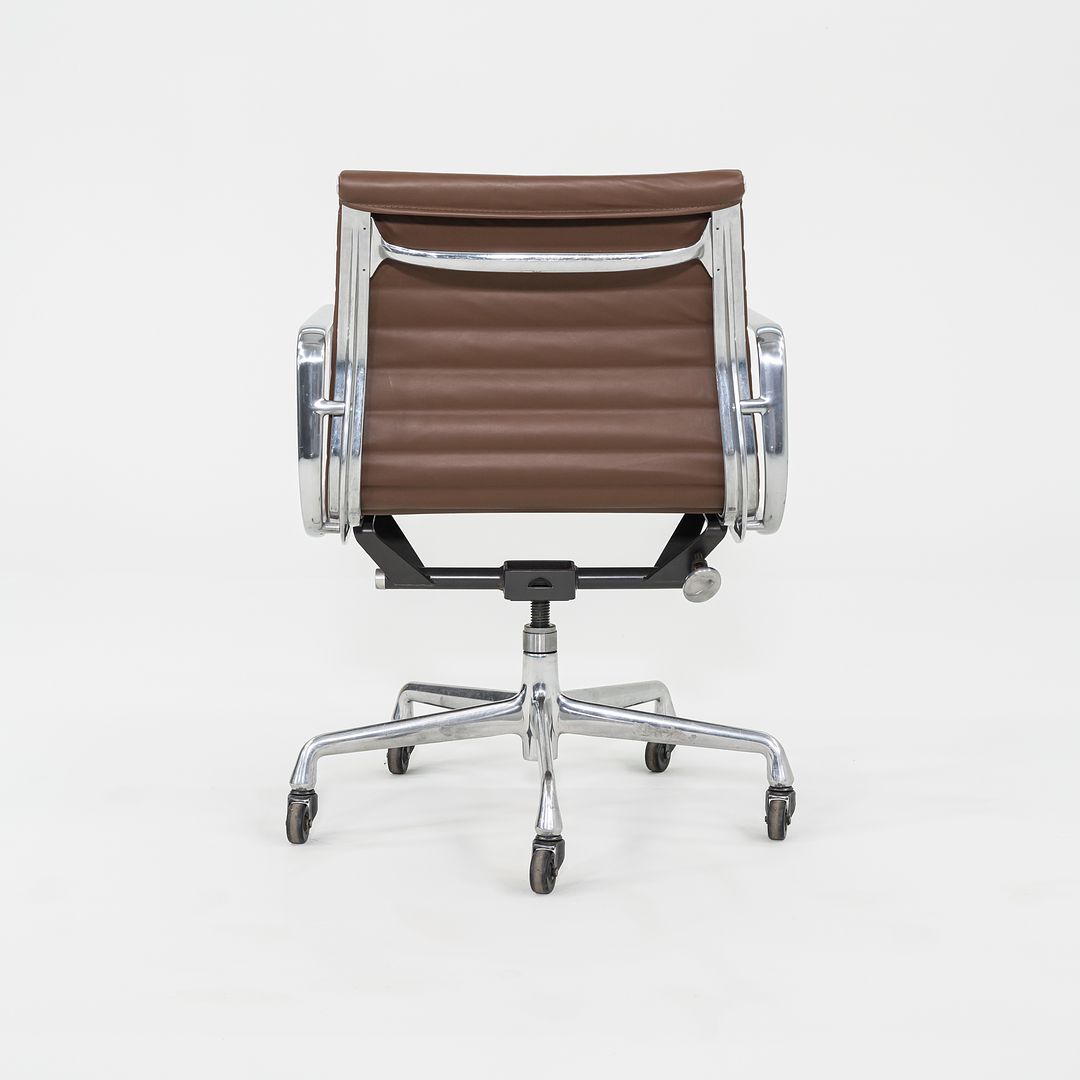 SOLD 2010s Herman Miller Eames Aluminum Management Desk Chair in Brown Leather