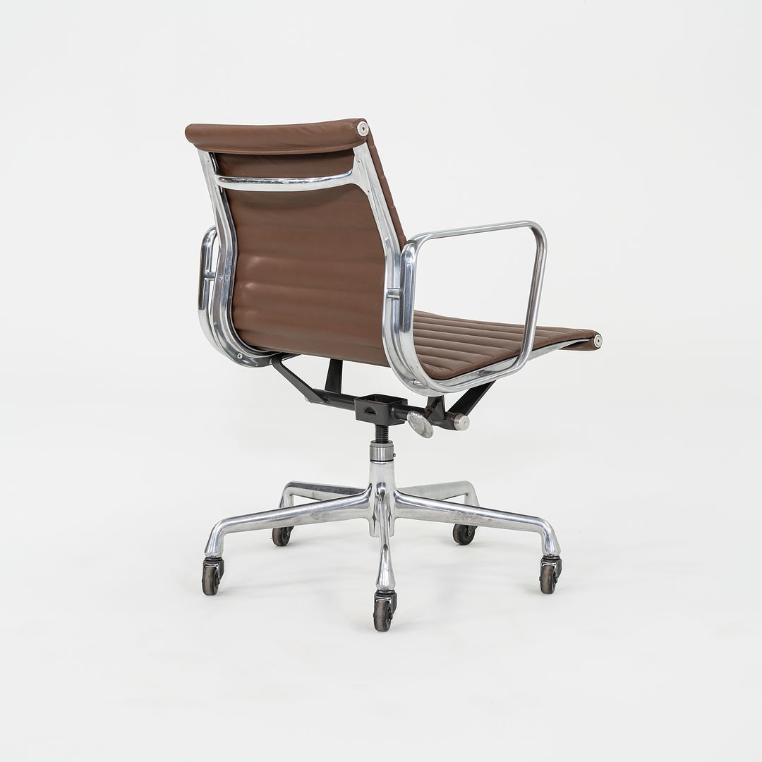 SOLD 2010s Herman Miller Eames Aluminum Management Desk Chair in Brown Leather