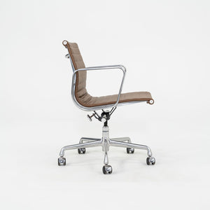 2010s Herman Miller Eames Aluminum Management Desk Chair in Chocolate Brown Leather