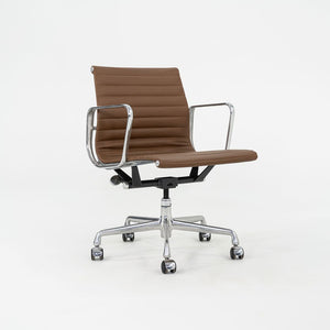 2010s Herman Miller Eames Aluminum Management Desk Chair in Chocolate Brown Leather