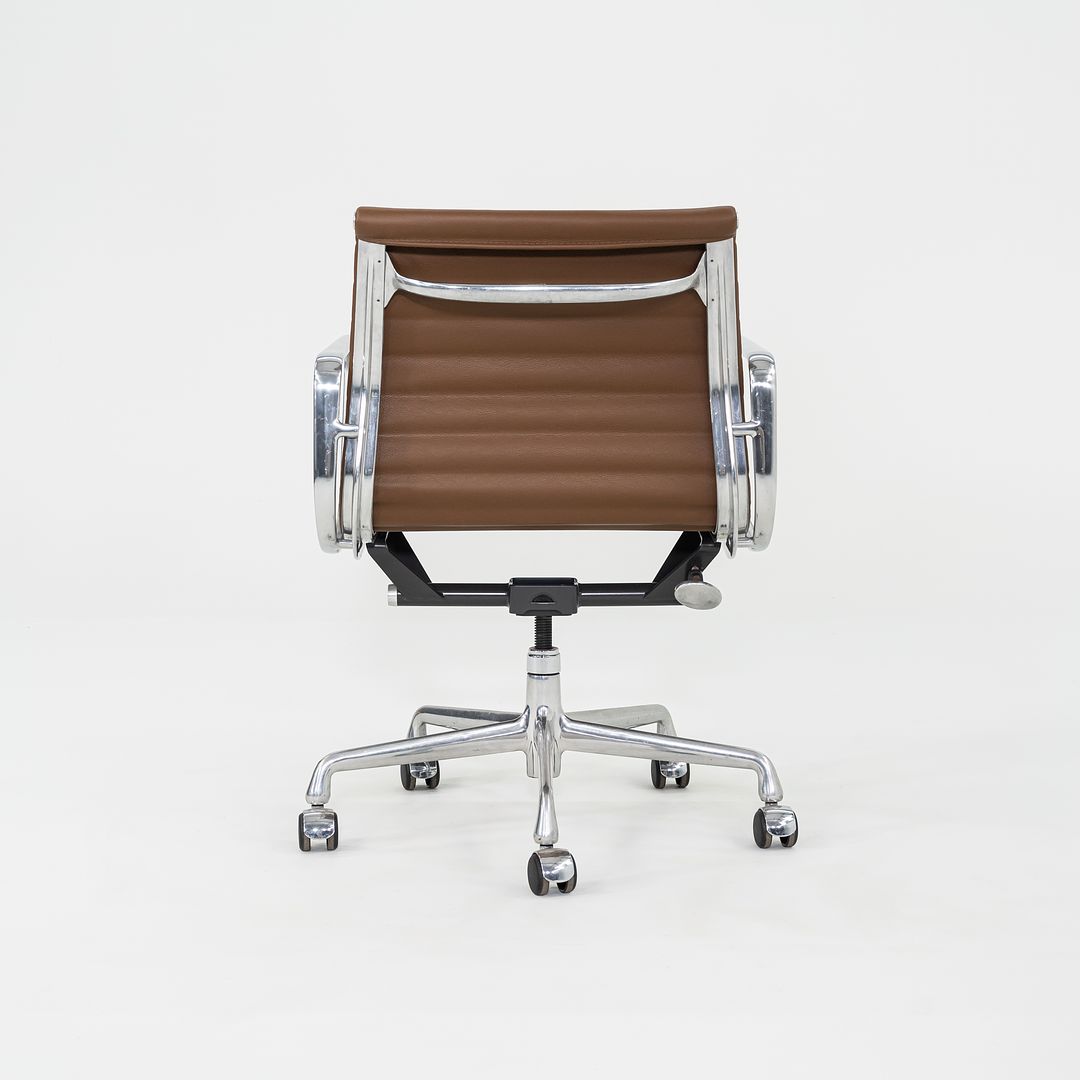 2010s Herman Miller Eames Aluminum Management Desk Chair in Chocolate Brown Leather