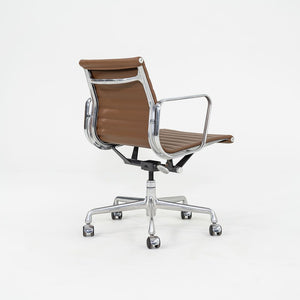 2010s Herman Miller Eames Aluminum Management Desk Chair in Chocolate Brown Leather