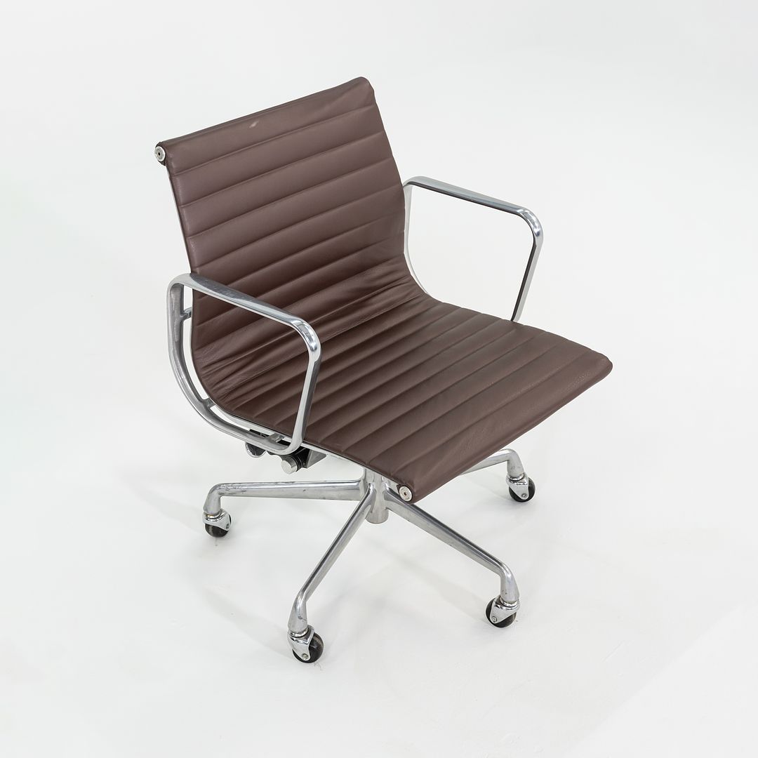 SOLD 2010s Herman Miller Eames Aluminum Management Desk Chair in Dark Brown Leather