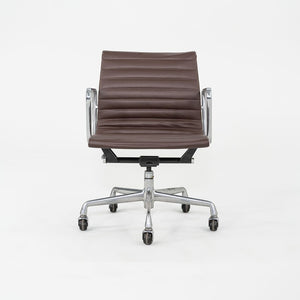 SOLD 2010s Herman Miller Eames Aluminum Management Desk Chair in Dark Brown Leather