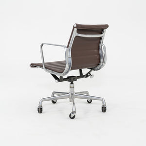 SOLD 2010s Herman Miller Eames Aluminum Management Desk Chair in Dark Brown Leather