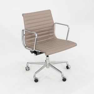 SOLD 2010s Herman Miller Eames Aluminum Management Desk Chair in Greige Leather