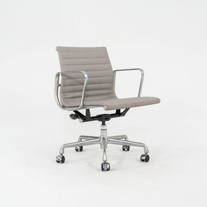 2010s Herman Miller Eames Aluminum Management Desk Chair in Grey Naugahyde