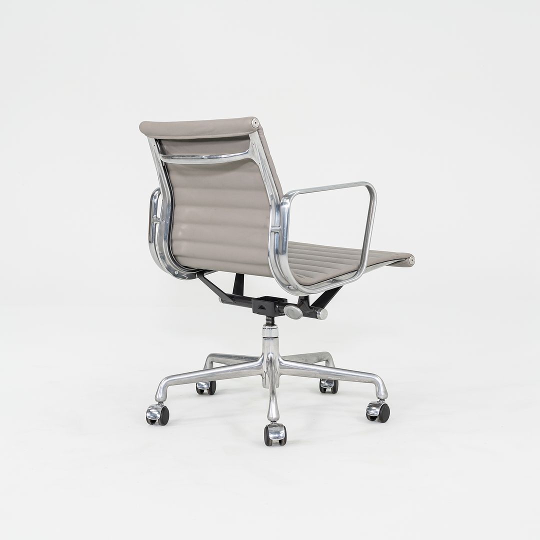 2010s Herman Miller Eames Aluminum Management Desk Chair in Grey Naugahyde