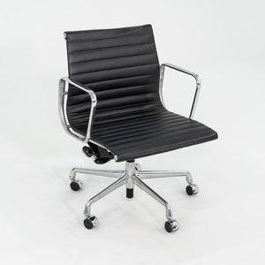 2010s Herman Miller Eames Aluminum Group Management Desk Chair in Black Leather 3x Available