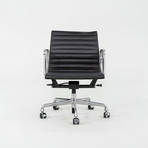 2010s Herman Miller Eames Aluminum Group Management Desk Chair in Black Leather 4x Available