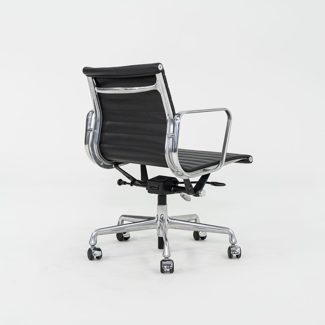 2010s Herman Miller Eames Aluminum Group Management Desk Chair in Black Leather 4x Available