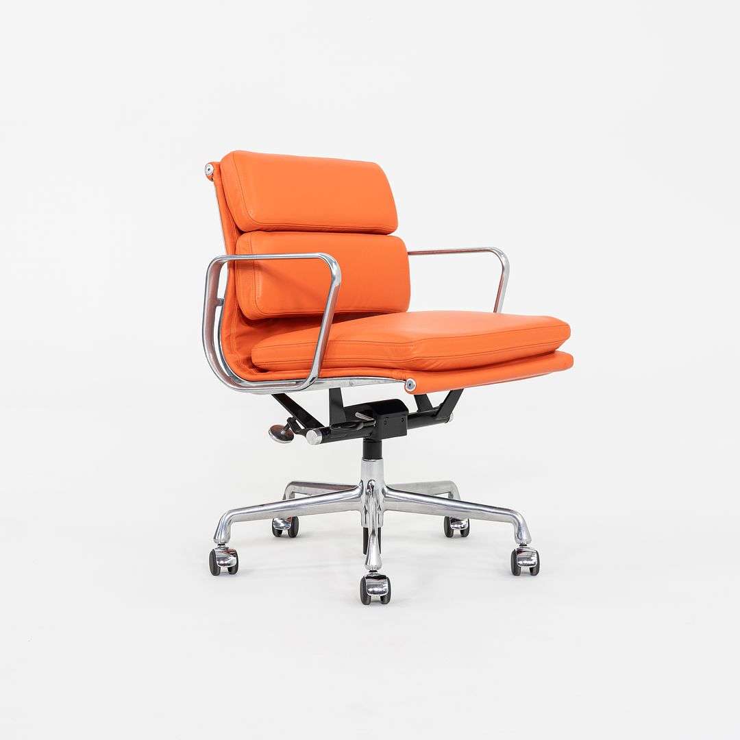 2010s Herman Miller Eames Soft Pad Management Desk Chair in Orange Leather 4x Available