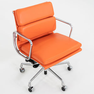 2010s Herman Miller Eames Soft Pad Management Desk Chair in Orange Leather 4x Available