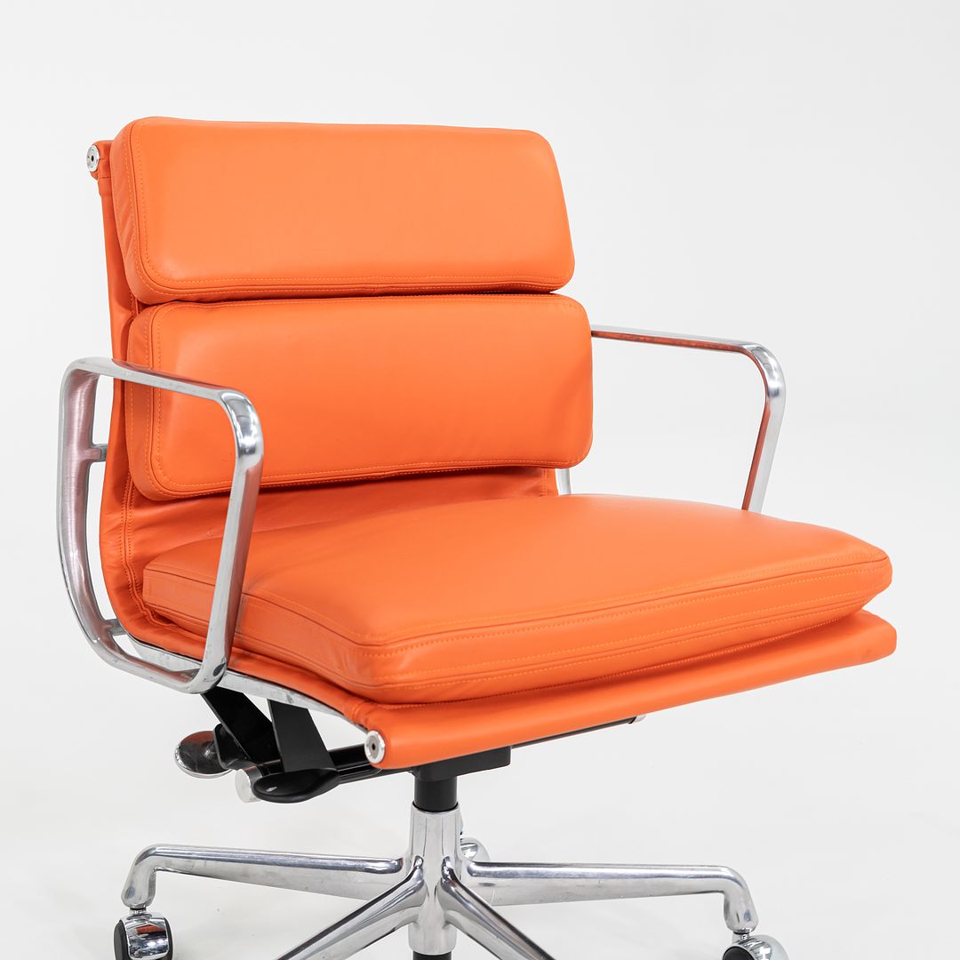 2010s Herman Miller Eames Soft Pad Management Desk Chair in Orange Leather 4x Available