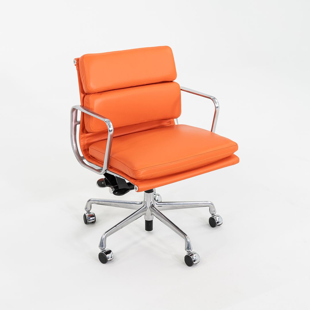 2010s Herman Miller Eames Soft Pad Management Desk Chair in Orange Leather 4x Available