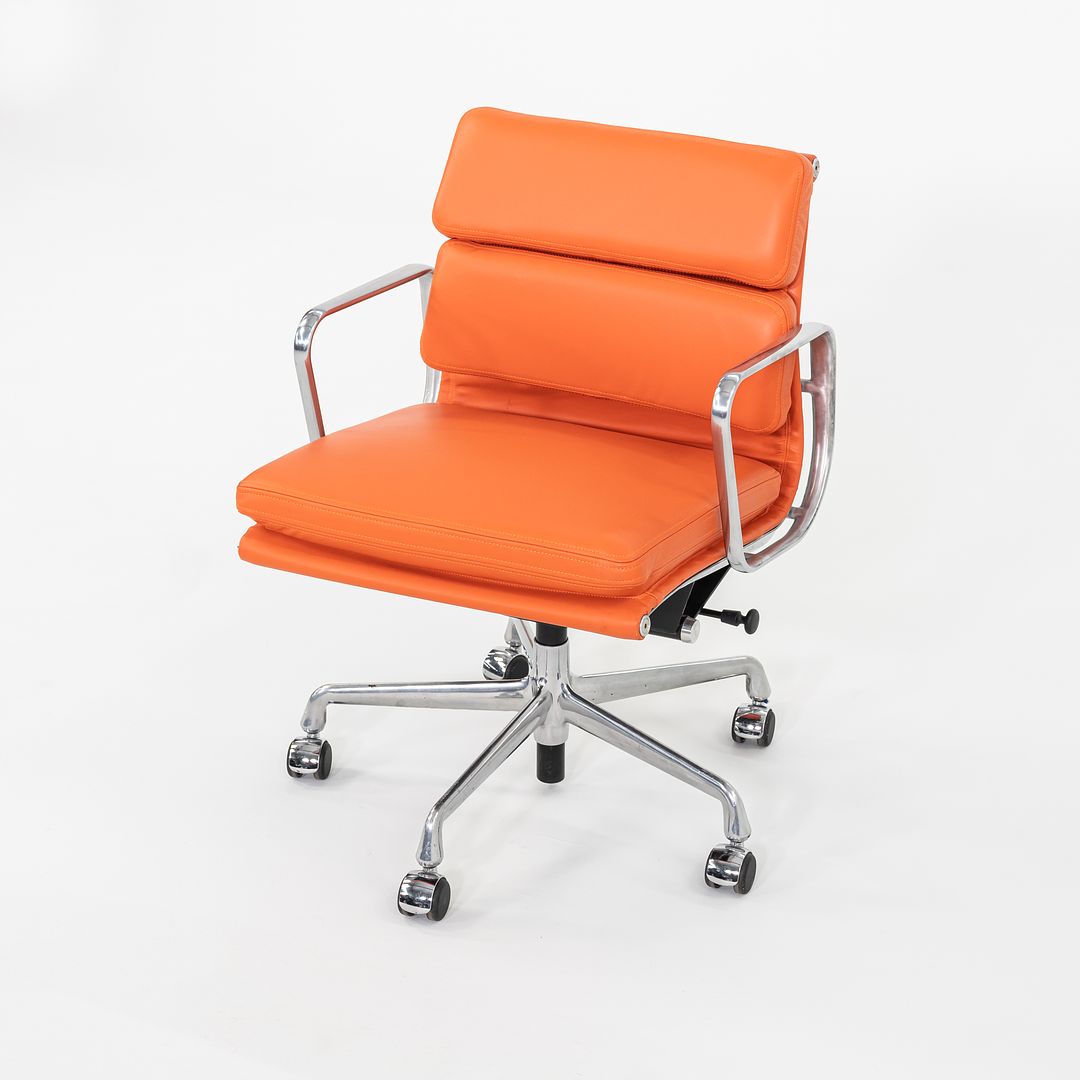 2010s Herman Miller Eames Soft Pad Management Desk Chair in Orange Leather 4x Available