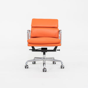 2010s Herman Miller Eames Soft Pad Management Desk Chair in Orange Leather 4x Available