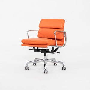 2010s Herman Miller Eames Soft Pad Management Desk Chair in Orange Leather 4x Available