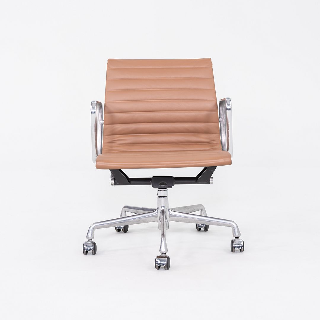 2010s Herman Miller Eames Aluminum Group Management Desk Chair in Brown Leather