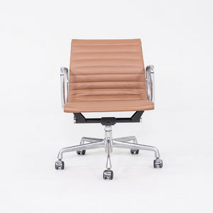 2010s Herman Miller Eames Aluminum Group Management Desk Chair in Brown Leather