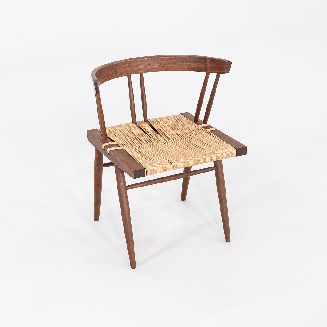 2014 Set of Six Mira Nakashima Grass Seated Dining Chairs in Black Walnut