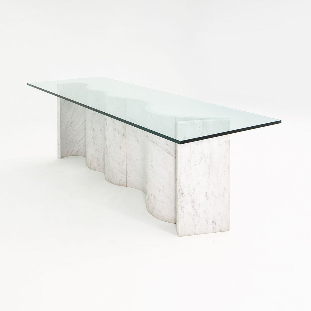 1992 Massimo and Lella Vignelli for Casigliani White Marble Dining Table 33"x91"