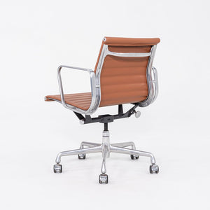 2010s Herman Miller Eames Aluminum Management Desk Chair in Cognac Leather 2x Available