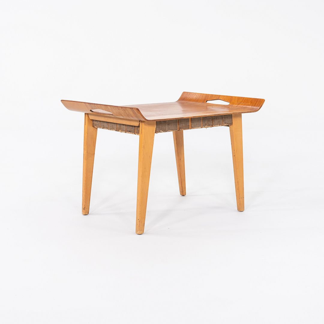 C. 1947 Abel Sorensen for Knoll Stool / Tray / Side Table with Webbing