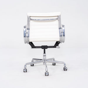 2010s Herman Miller Eames Aluminum Group Management Desk Chair in White Leather 3x Available