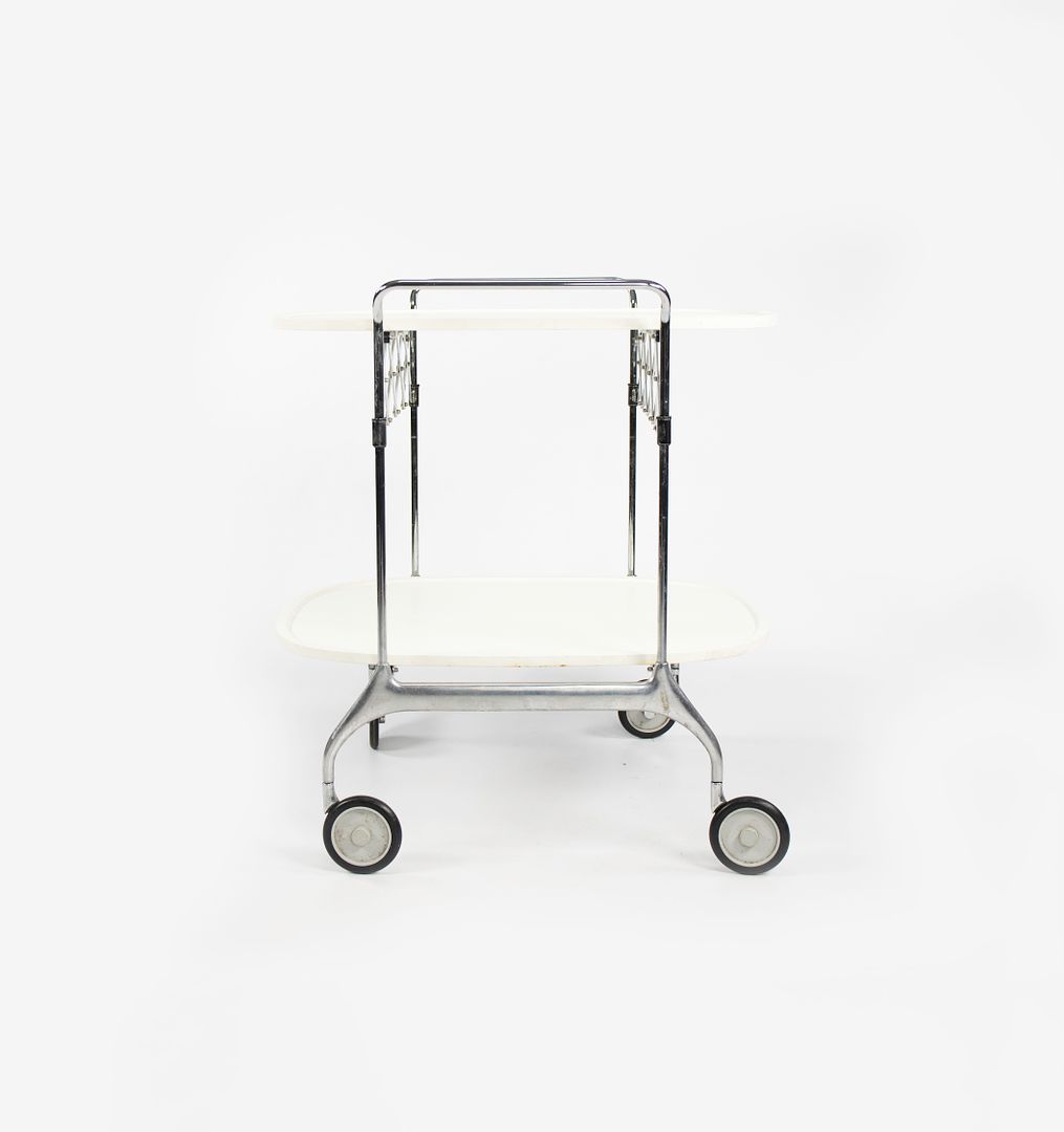 2009 Gastone Trolley Bar Cart / Tray Table, Model 4470 by Antonio Citterio and Glen Oliver Low for Kartell Steel, Chrome, Aluminum, Plastic, Paint, Rubber