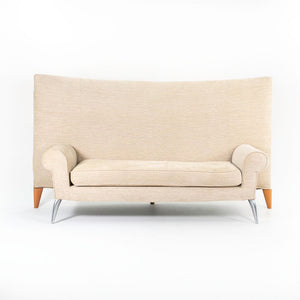 2000s Royalton Two-Seater Sofa by Phillipe Starck for Driade in Aluminum and Tan Fabric