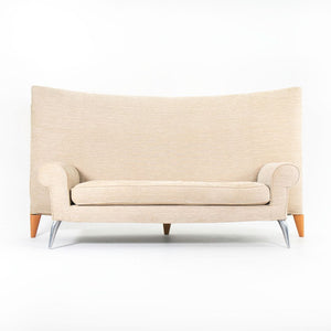 2000s Royalton Two-Seater Sofa by Phillipe Starck for Driade in Aluminum and Tan Fabric