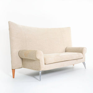 2000s Royalton Two-Seater Sofa by Phillipe Starck for Driade in Aluminum and Tan Fabric