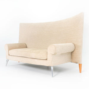 2000s Royalton Two-Seater Sofa by Phillipe Starck for Driade in Aluminum and Tan Fabric