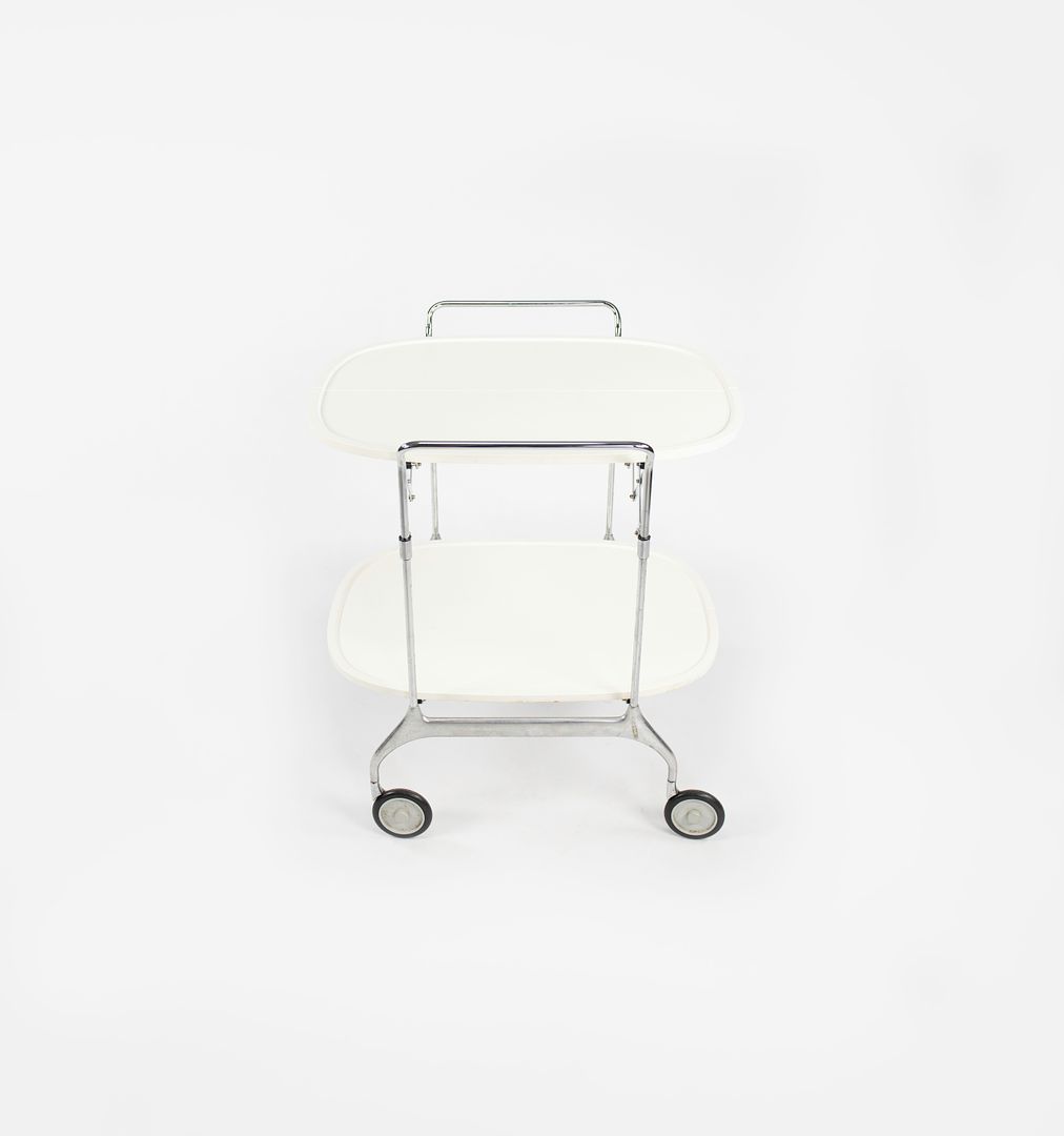 2009 Gastone Trolley Bar Cart / Tray Table, Model 4470 by Antonio Citterio and Glen Oliver Low for Kartell Steel, Chrome, Aluminum, Plastic, Paint, Rubber