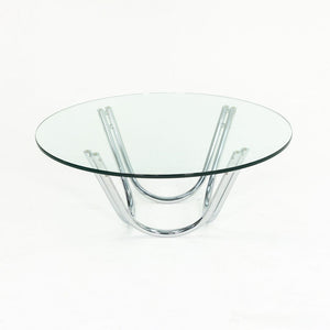 1970s Chromed-Steel and Glass Coffee Table by Unknown Designer, possibly attributed to Werner Linder for Bacher or Roger Sprunger for Dunbar