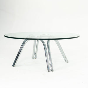 1970s Chromed-Steel and Glass Coffee Table by Unknown Designer, possibly attributed to Werner Linder for Bacher or Roger Sprunger for Dunbar