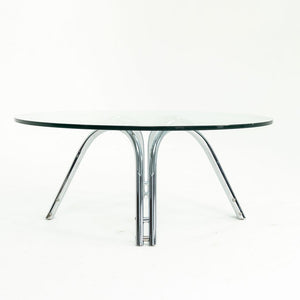 1970s Chromed-Steel and Glass Coffee Table by Unknown Designer, possibly attributed to Werner Linder for Bacher or Roger Sprunger for Dunbar