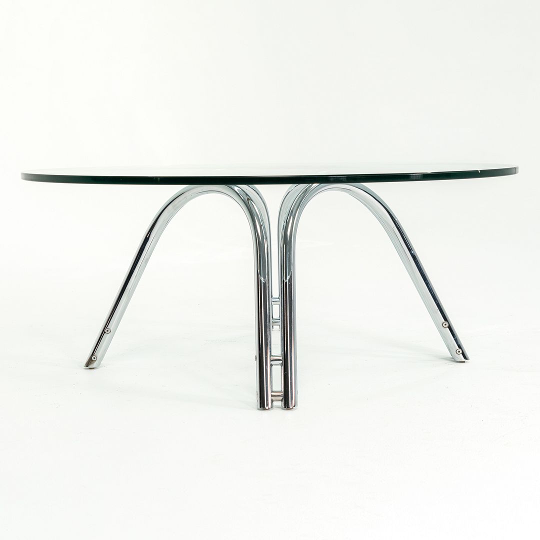 1970s Chromed-Steel and Glass Coffee Table by Unknown Designer, possibly attributed to Werner Linder for Bacher or Roger Sprunger for Dunbar