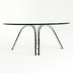 1970s Chromed-Steel and Glass Coffee Table by Unknown Designer, possibly attributed to Werner Linder for Bacher or Roger Sprunger for Dunbar