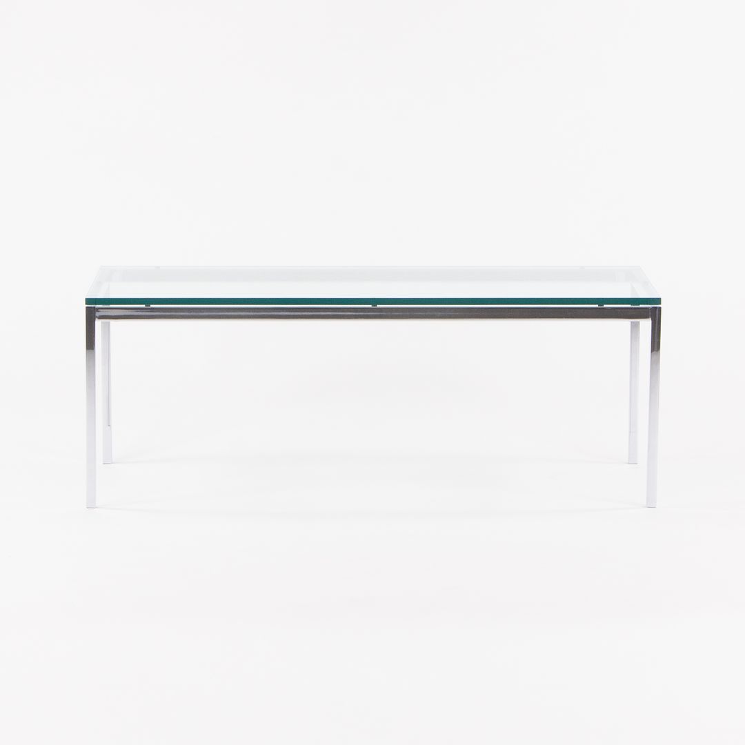 SOLD 2010s Florence Knoll Coffee Table, Model 2511 by Florence Knoll for Knoll in Chromed Steel and Glass 2x Available