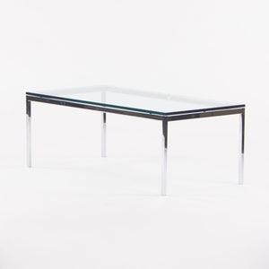 SOLD 2010s Florence Knoll Coffee Table, Model 2511 by Florence Knoll for Knoll in Chromed Steel and Glass 2x Available