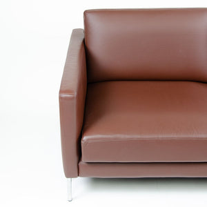 2008 Knoll Divina Settee Sofa, Model 68 by Piero Lissoni for Knoll in Brown Leather