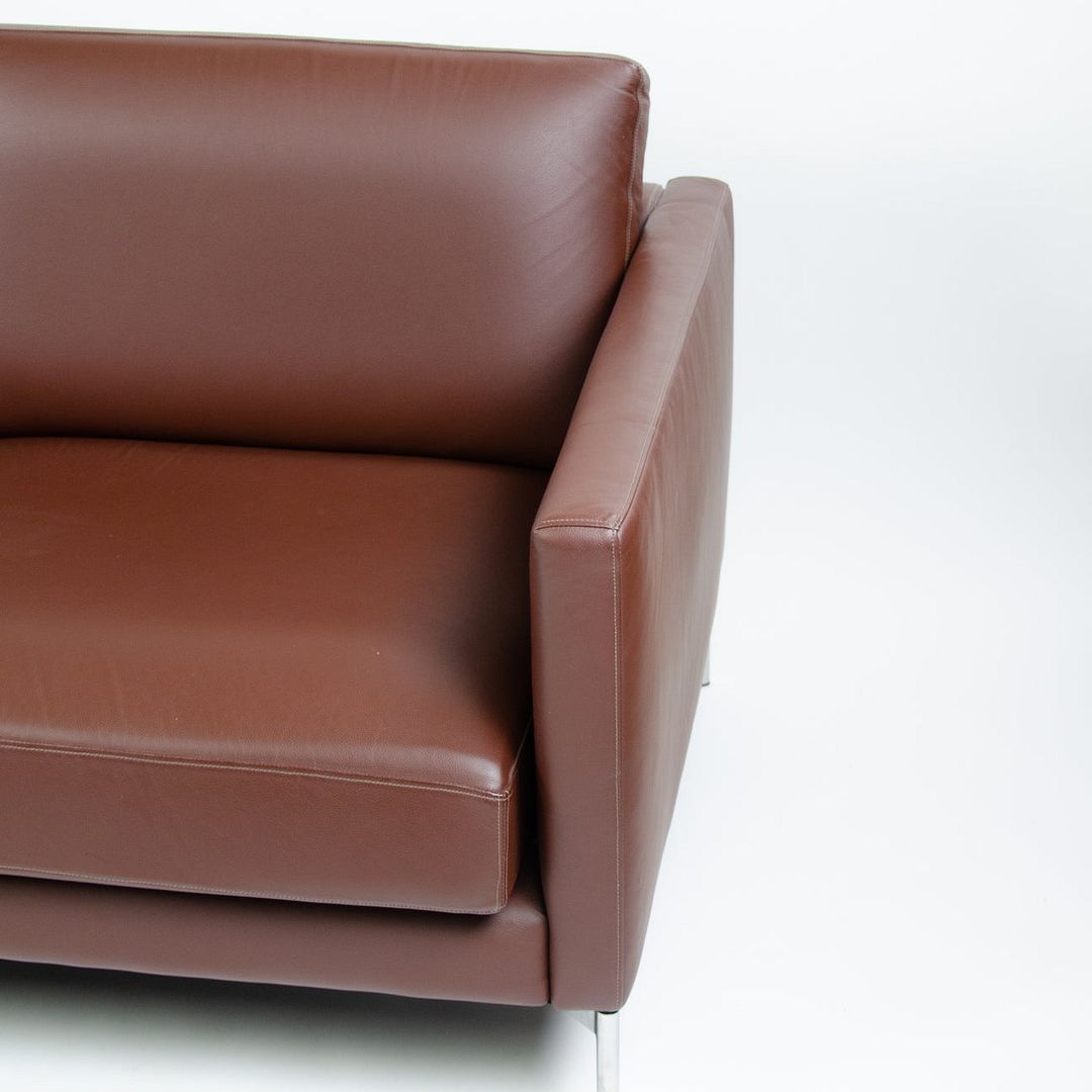 2008 Knoll Divina Settee Sofa, Model 68 by Piero Lissoni for Knoll in Brown Leather