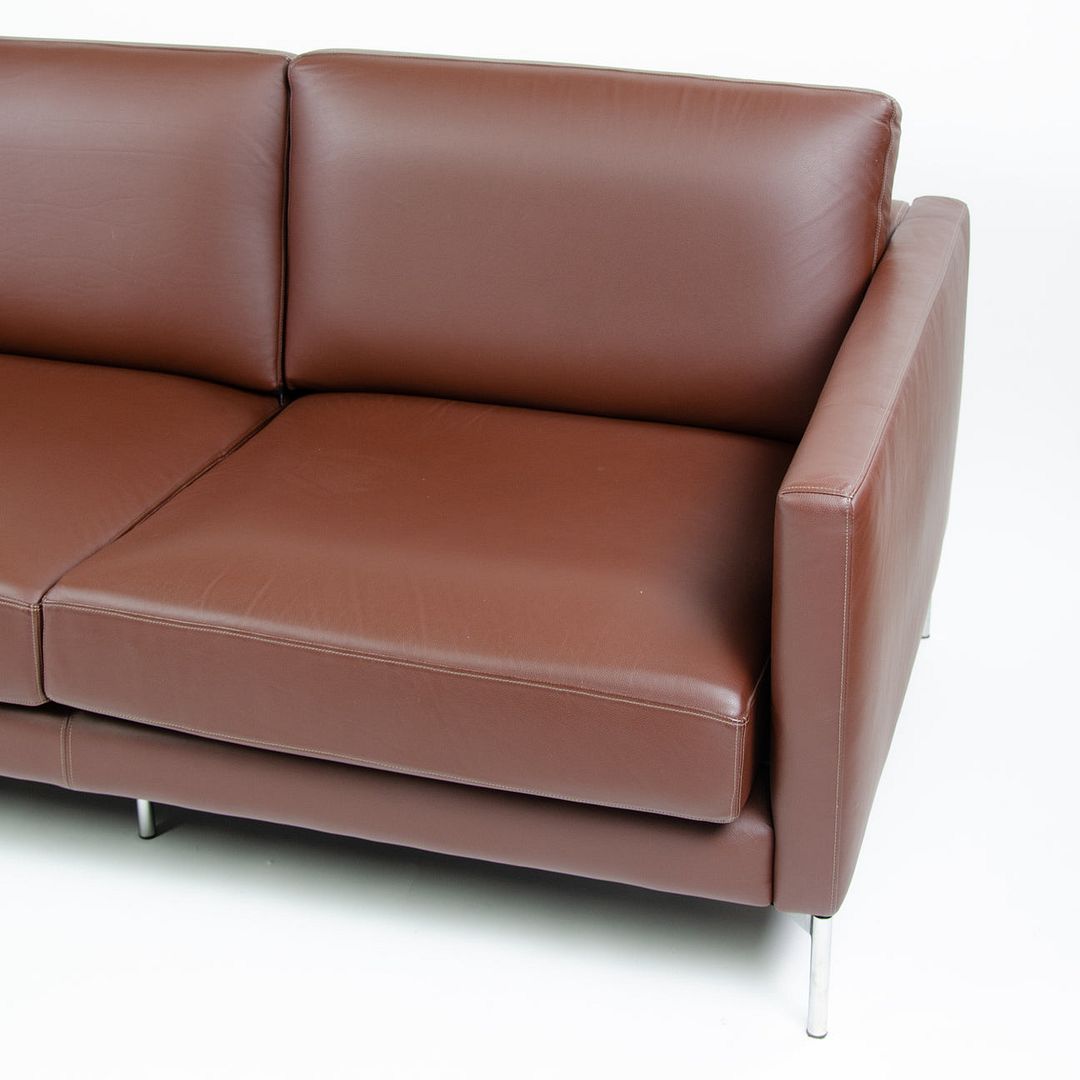 2008 Knoll Divina Settee Sofa, Model 68 by Piero Lissoni for Knoll in Brown Leather