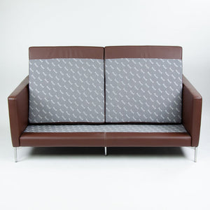 2008 Knoll Divina Settee Sofa, Model 68 by Piero Lissoni for Knoll in Brown Leather