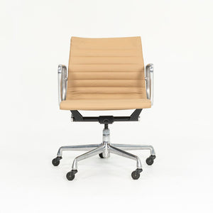 2010s Eames Aluminum Group Management Desk Chair by Ray and Charles Eames for Herman Miller in Tan Leather