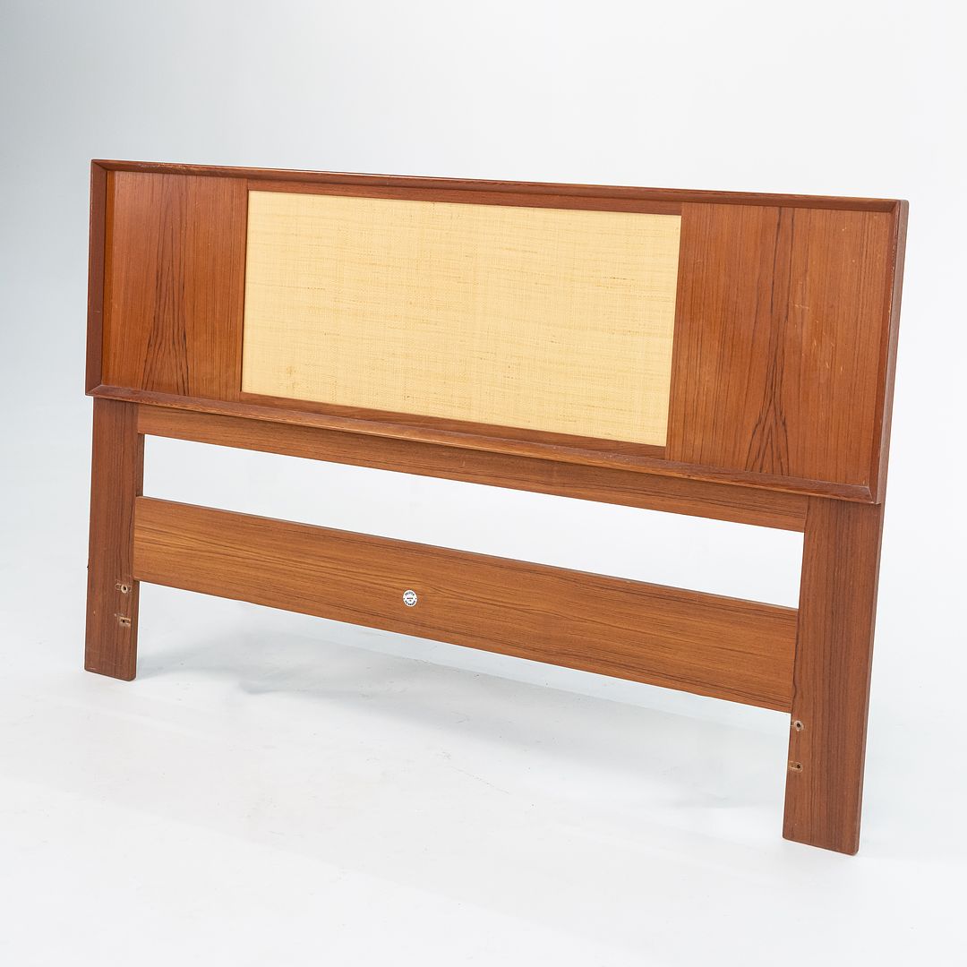 1960s Teak and Cane Reversible Full Size Headboard by Arne Wahl Iversen for Falster Mobelfabrik