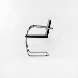 2007 Set of Six Brno Tubular Thin Pad Chair, Model 245A by Mies van der Rohe for Knoll in Brown Leather